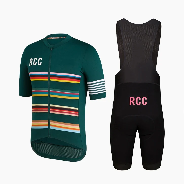 Горячая высокое качество RCC Велоспорт Джерси и нагрудник шорты Tight fit летние мужские с коротким рукавом Велоспорт Комплект mtb велосипед рубашка