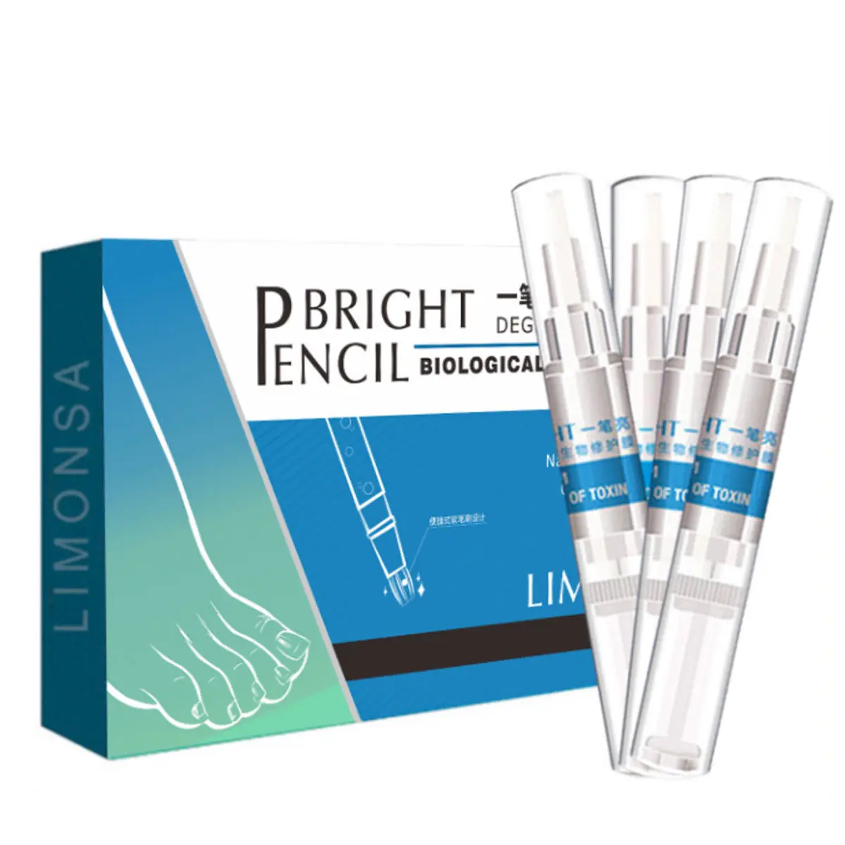

4PCS/Set 3ml Nail Solution Anti Fongique Infection Nail Bright Pencil Fungal Treatment Biological Repair Restores Nail Care Set