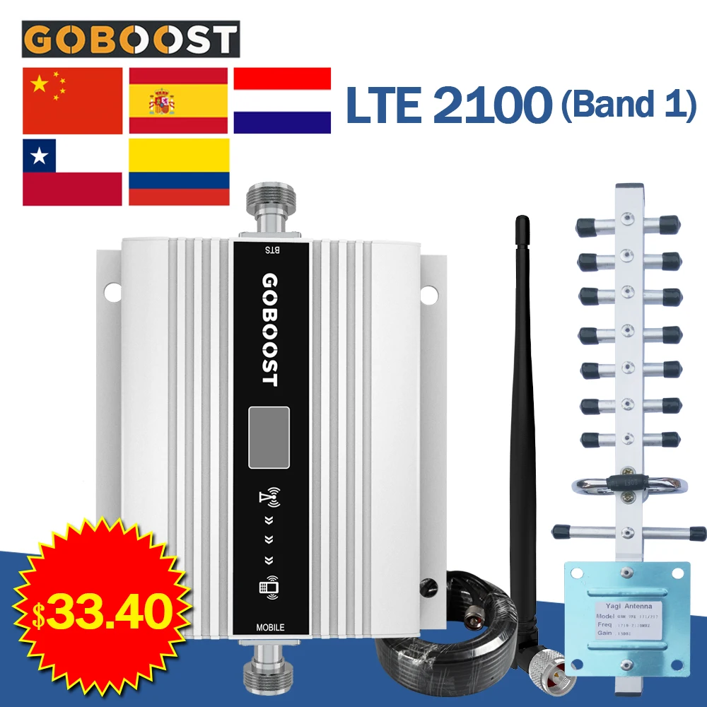 Antenna Signal Booster 4G GSM 900MHz 2G 3G 4G LTE DCS 1800 2100 For Cell Phone 68dB Gain
