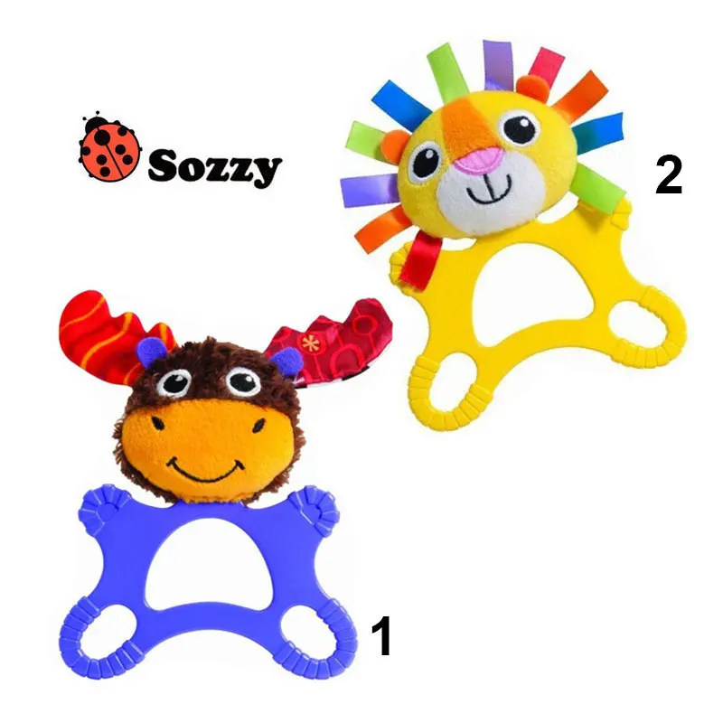 Sozzy, детские игрушки, очень большие грызунки-погремушки, кольцо, колокольчик, мультяшный Лев, игрушечные олени, для новорожденных, плюшевая игрушка, подарок, высокое качество