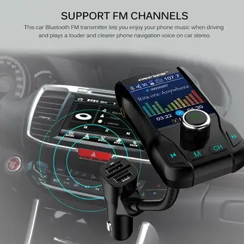 

Hot Onever Wireless Bluetooth FM Transmitter Modulator Hands-free Car Kit 1.8 Inch Color Screen MP3 Player with 5V 3.1A Dual USB