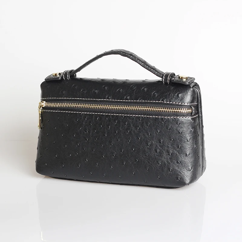 Ostrich Black(L) Новая дизайнерская сумка из натуральной кожи, переносная сумка, маленький клатч, Сумка с узором страуса/Змеи/крокодила, дамская сумочка, кошелек - Цвет: Ostrich Black(L)