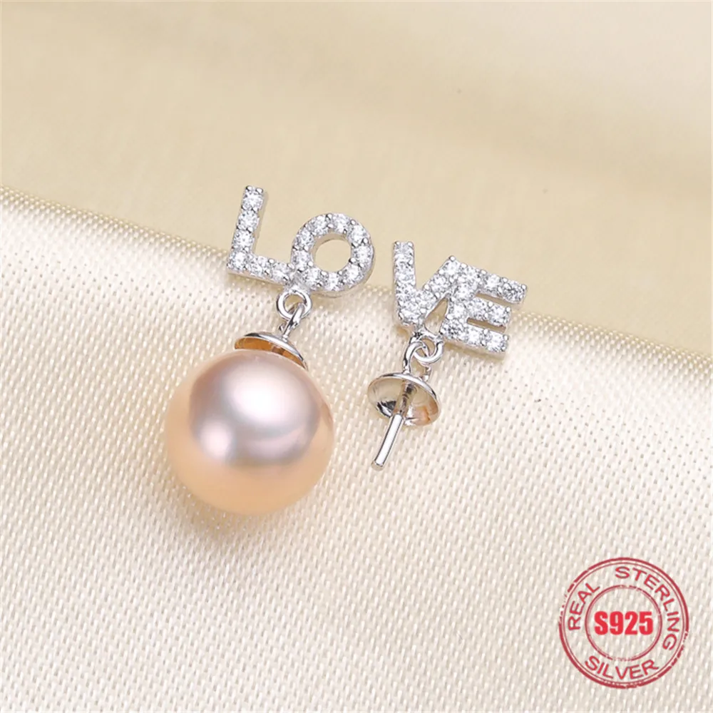 

Classic Pearl Earrings Mounting S925 Sterling Silver Earrings Hooks Dangle Fittings Handmade Craft Accessory