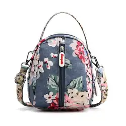 Модная женская сумка через плечо с цветочным принтом на молнии, сумка для мобильного телефона, водонепроницаемая многофункциональная