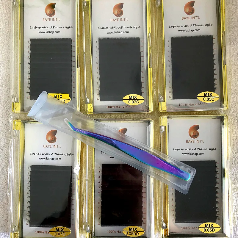 

LASHAP Auto Fans Eyelash Extension 0.1mm All Size Thickness Handmade Bloom Volume Fan Faux Mink False Lashes cilios Makeup Tool