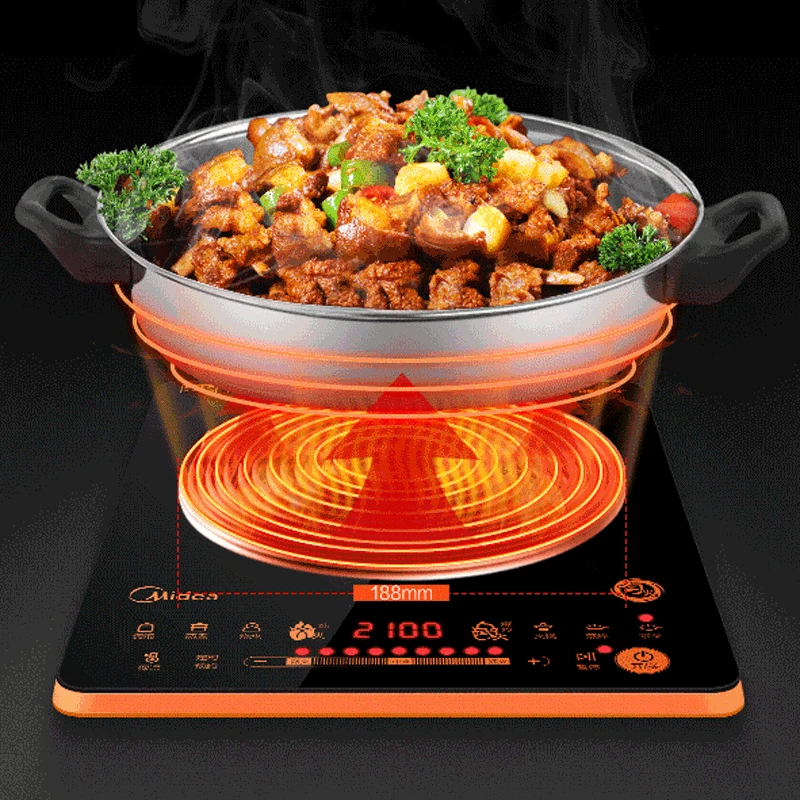 

220V 2100W Electric Induction Cooktop Household Electric Induction Cooker 4D Waterproof Touch Panel InteBody Intelligent Cooktop