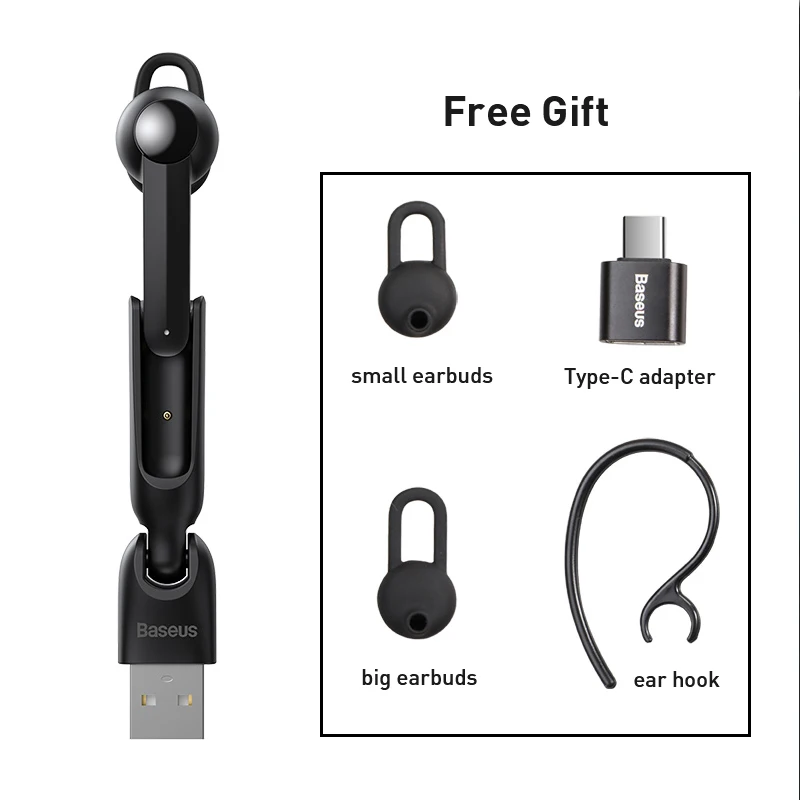 100 Official Original Baseus A05 Magnetic Charging Wireless Bluetooth Earphone Handsfree with Microphone Business USB Ear Hook