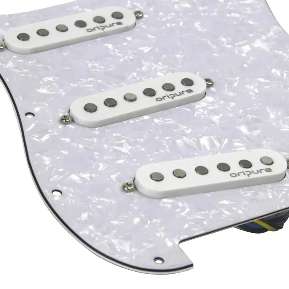 OriPure Alnico 5 однокатушечные звукосниматели загружены Pickguard Strat SSS для Аксессуары для электрогитары белый жемчуг