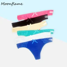 Moonflame, 5 шт./партия, новинка, женские стринги, хлопковые кружевные стринги, Дамское сексуальное нижнее белье, 87281 Moonflame, 5 шт./партия, новинка, женские стринги, хлопковые кружевные стринги, Дамское сексуальное нижнее белье, 87281