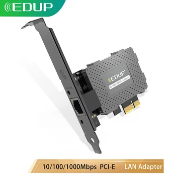 

EDUP Ethernet Gigabit LAN Adapter Protective Cover 10/100/1000Mbps Network Card PCI-E RJ45 Converter Wake On Function for PC