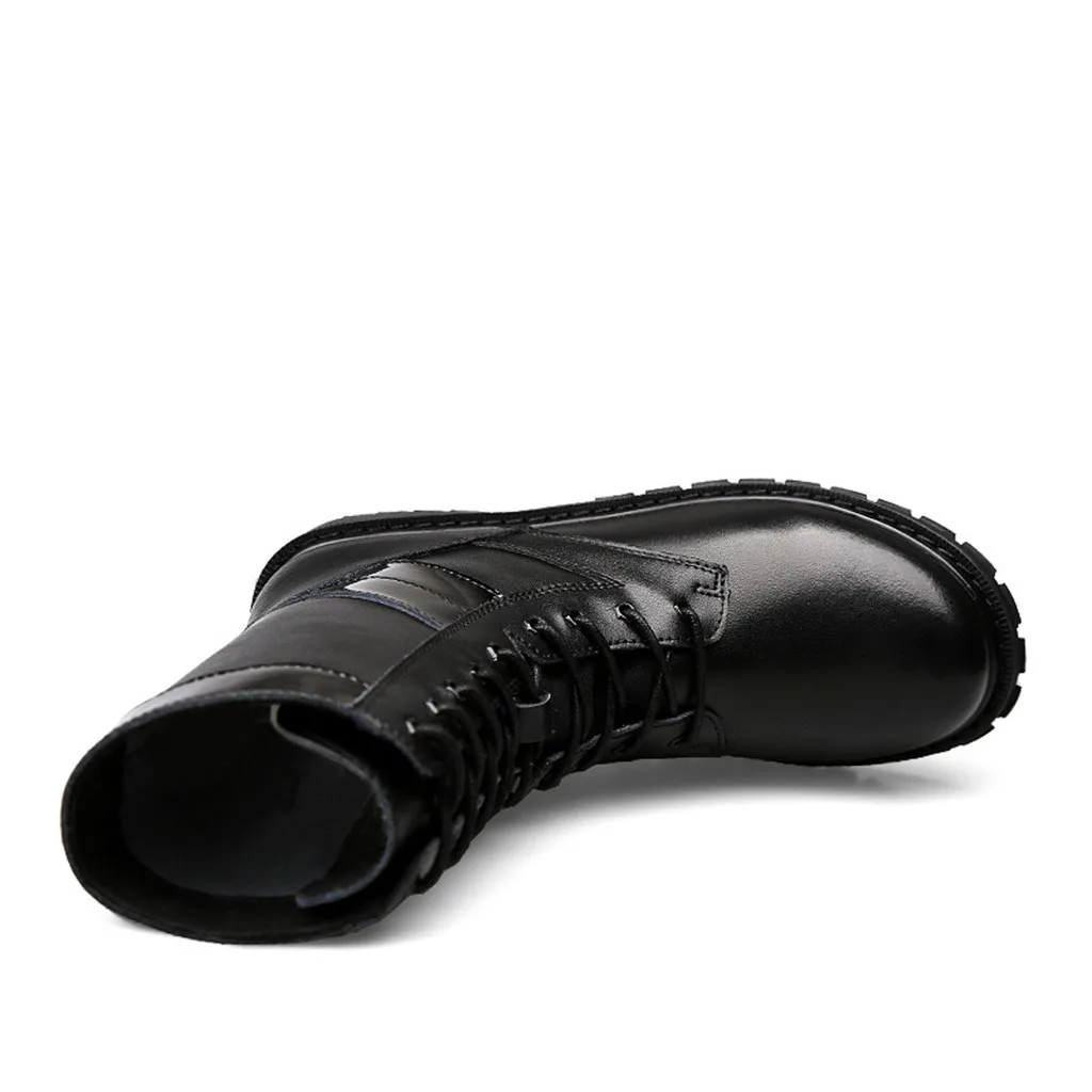 SAGACE/зимние мужские кожаные ботинки; водонепроницаемые Нескользящие военные ботинки на шнуровке; большие размеры; Высокие Ботинки martin