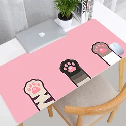 Rosa bonito gato pata mouse almofada anime gamer acessórios de jogos varmilo teclado computador computador mesa esteira xxl tapete csgo lol mousepad