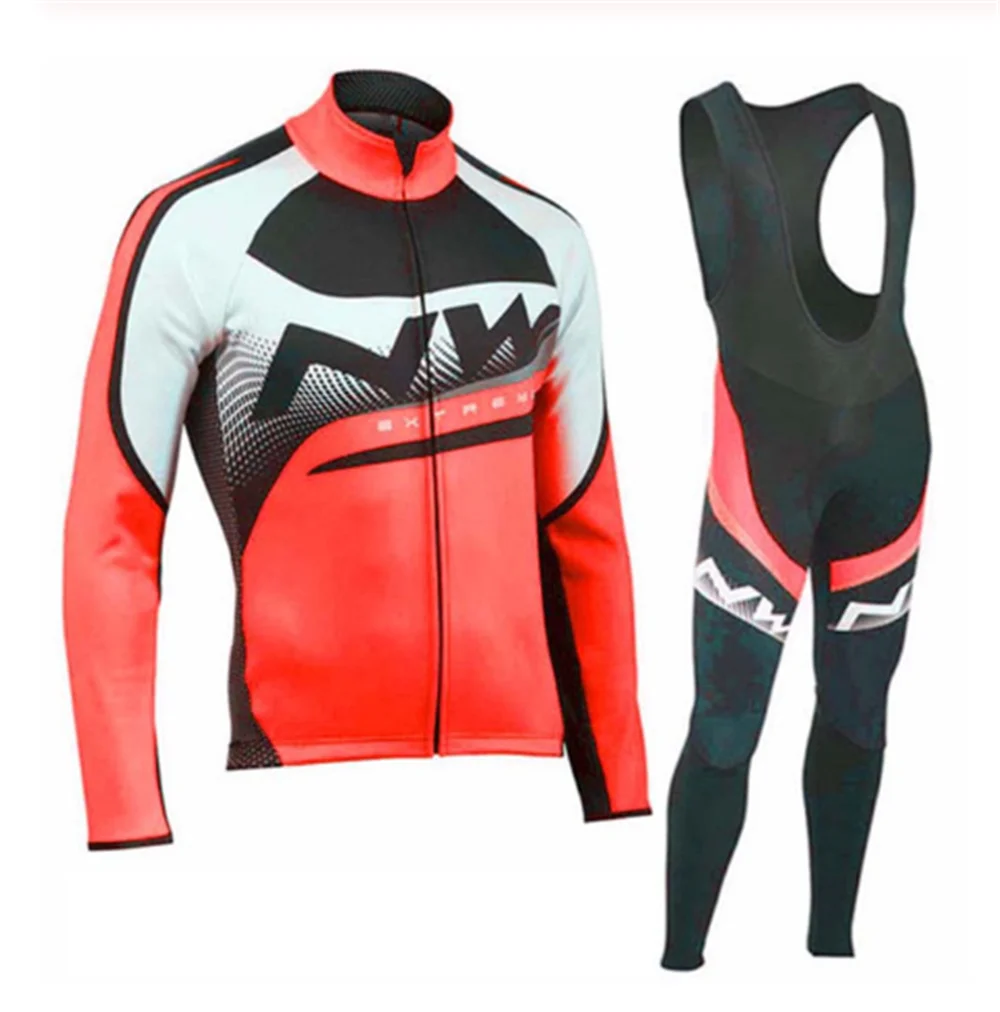 NW Велоспорт Джерси набор весна осень гоночный велосипед одежда спортивная одежда с длинными рукавами одежда для велоспорта Ropa Ciclismo Hombre 3 - Цвет: 7