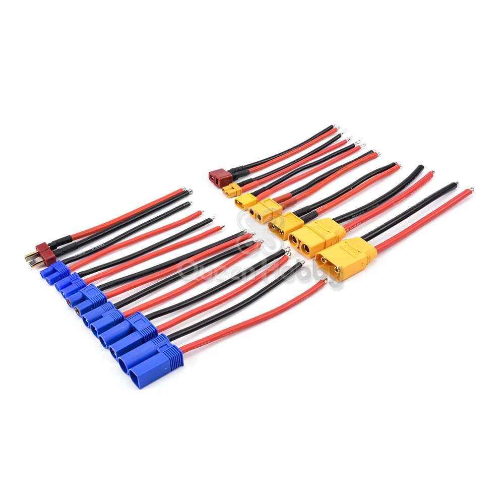 Штекер/гнездо адаптера XT30 / XT60 XT90 T с силиконовым 12/14/16AWG 10 см кабелем | Игрушки и