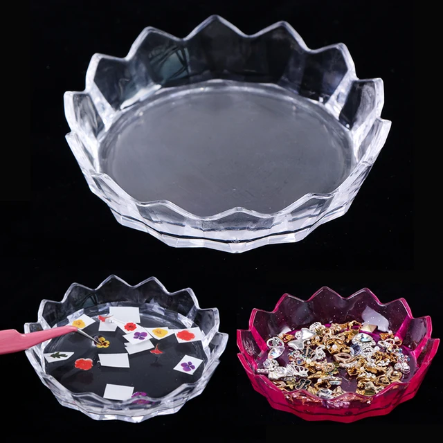 $US $1.63 1pcs Empty Clear Pink Nail Storage Rhinestones Gems Organizer Nail Polish Tools Holder Desi