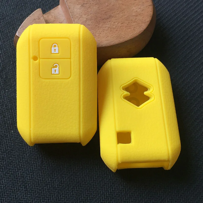 ZAD силиконовый резиновый чехол для ключа автомобиля, набор для suzuki, swift wagon R, японский монополия, тип 3c, 2 кнопки дистанционного ключа, держатель - Название цвета: Цвет: желтый