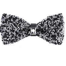 Роскошный блестящий черный цветной галстук-бабочка для мужской галстук-бабочка со стразами воротник галстук Кристальный супер крутой Алмазный Свадебный галстук-бабочка