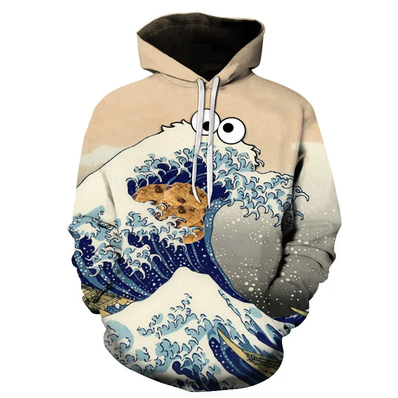 autumn latest men hoodies funny hip hop wave anime 3D printing pullovers men women casual long sleeve pocket hooded hoodies