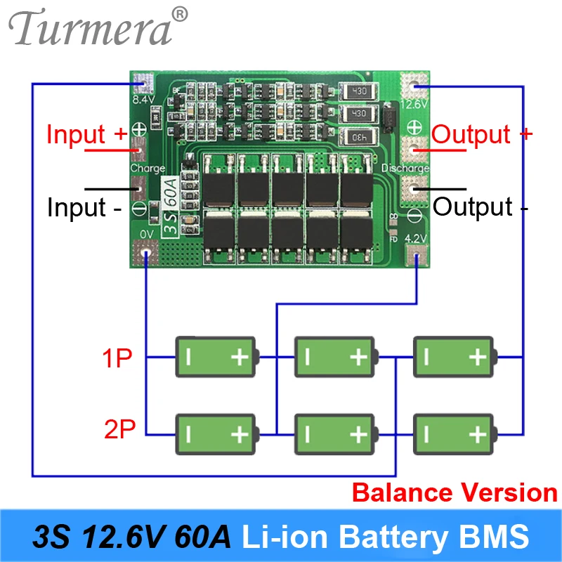 3S 60A 11,8 V 12,6 V для отвертки батарея 12V li-ion 18650 плата защиты батареи BMS PCM для отвертки Turmera AU09