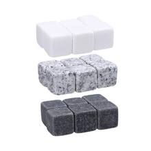 6 шт. натуральный ледяной Ликер Виски ледяной камень винный напиток холодильник куб виски рок гранит многоразовая Замена кубик льда камень