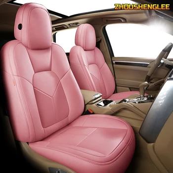 

ZHOUSHENGLEE Custom Leather car seat cover For VW UP! Golf Polo Caravelle Multivan Sharan Passat Variant T-ROC T-Cross car seats