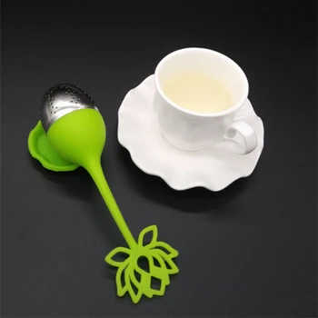

Tea Infuser with Drip Tray Included Silicone Handle Stainless Steel Strainer Filter Loose Tea Steeper Tea Bag Silicone Filter