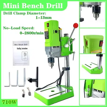 

710W110V Electric Bench Press Stand/Press Mini Drilling Machine Drill Chuck Degree Rotating Fixed Frame Workbench Clamp,US Stock