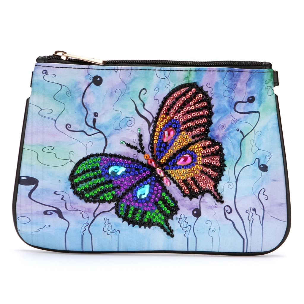 5D Diamond Painting beautiful Butterfly Flower Leather Crossbody Chain Bags DIY Diamond Embroidery Bag Purse Pouch
