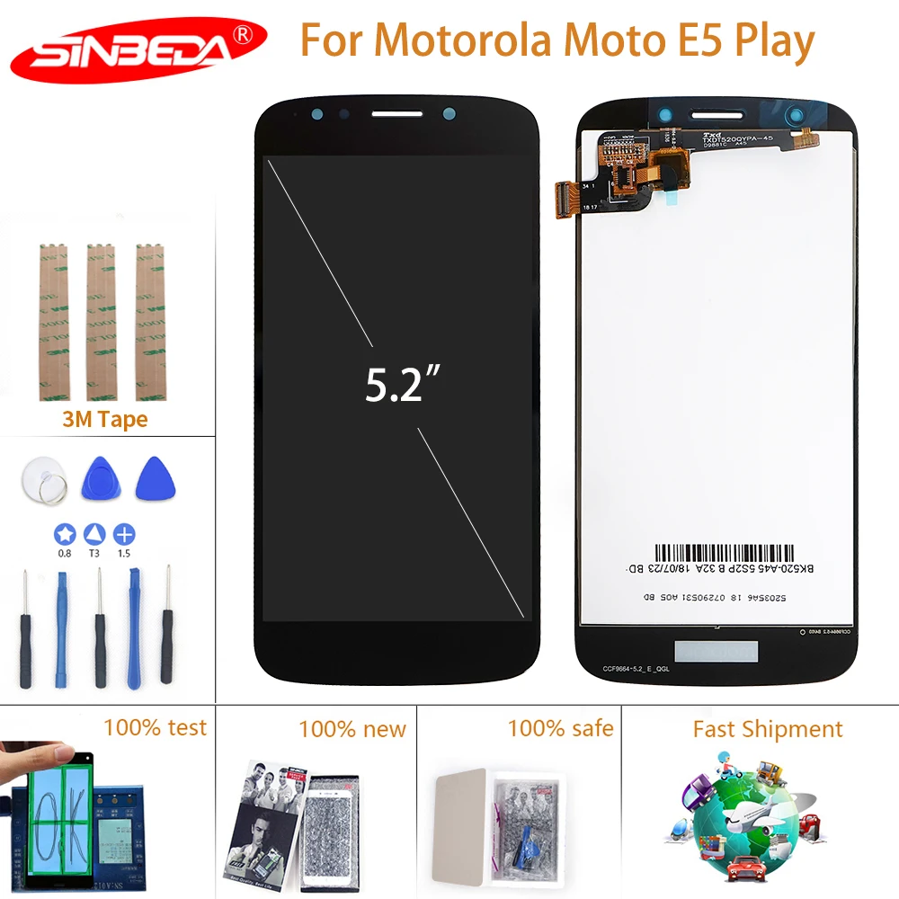 5 2 &quotдля Motorola E5 Play XT1921 ЖК-дисплей сенсорный экран дигитайзер с рамкой для Moto LCD