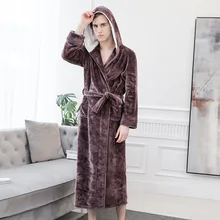 Большой размер 3XL мужской халат кимоно Халат коралловый флис пижамы фланелевая ночная рубашка мягкая теплая Домашняя одежда толстый пеньюар