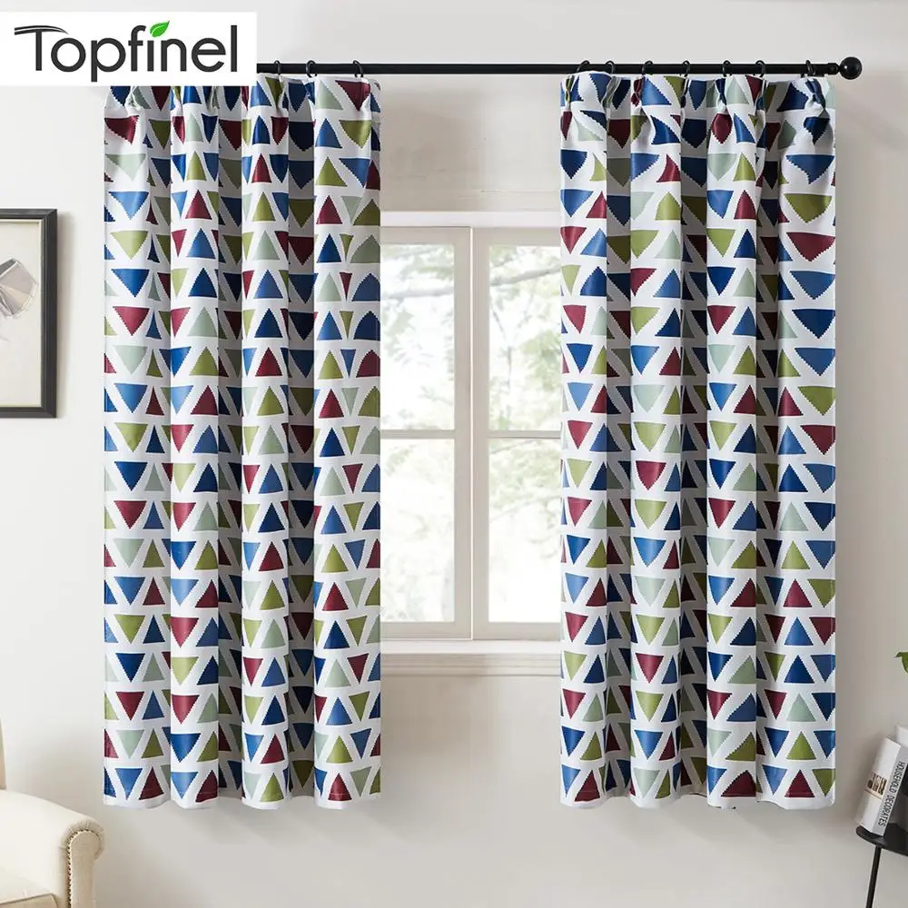 Topfinel геометричные треугольники затемненные шторы для гостиной современная спальня кухня с принтом оконные шторы занавеси