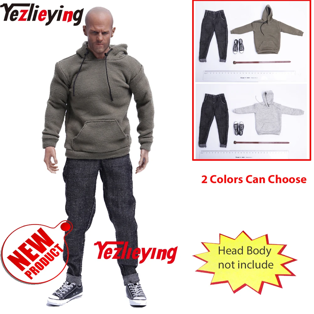 1/6 Scale Mens Long Hoodie Hooded Sweatshirt for 12inch Action Figure Hot Toys 
