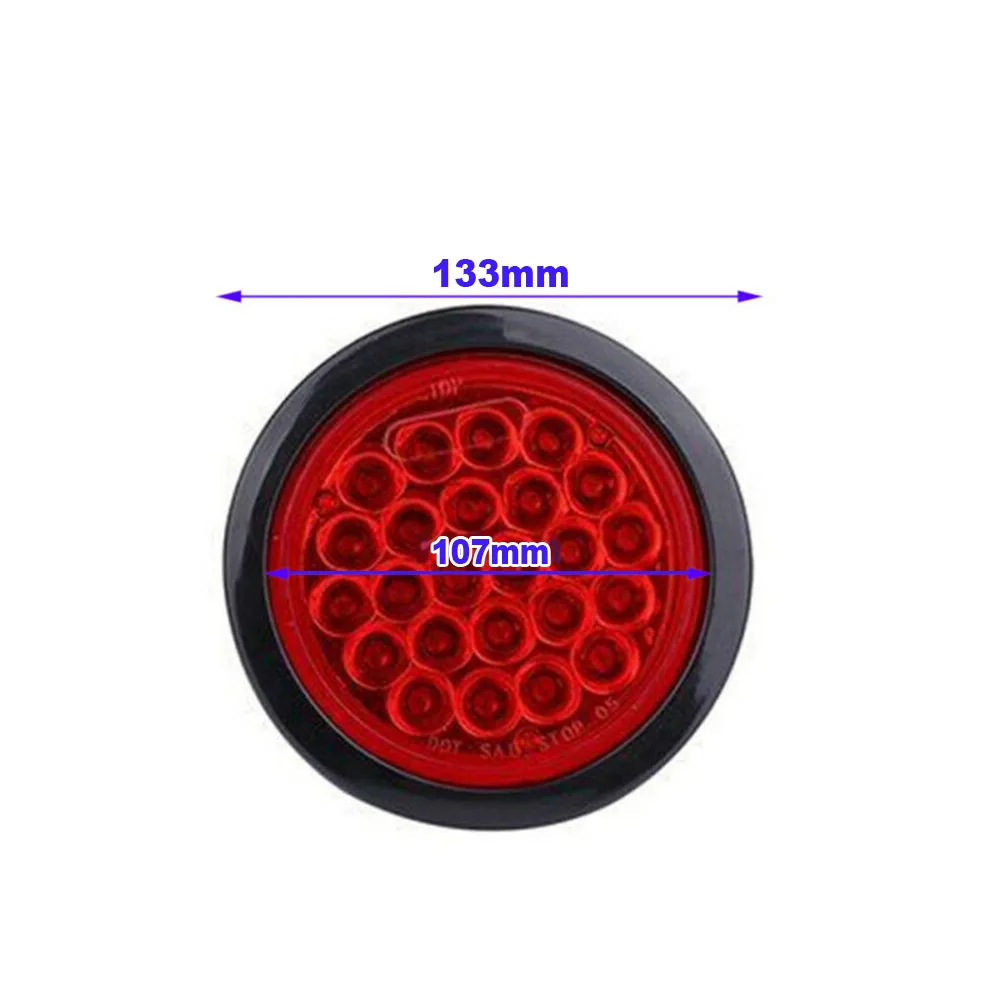 2 шт красный светодиодный фонарь резиновый чехол DC 12V круглый задний фонарь для грузовика прицепа