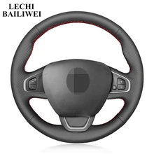 Искусственная Кожа DIY черная ручная швейная чехол рулевого колеса автомобиля для Renault Clio 4(IV) Captur- Captur