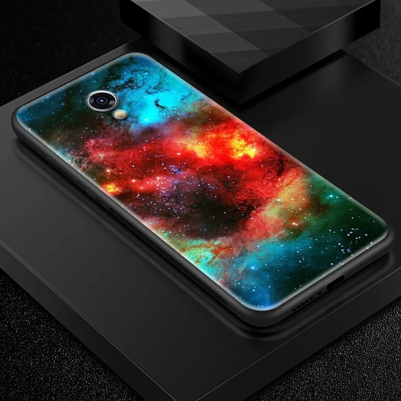 Для Meizu 16s 16th Plus 16X M6T M882Q M892Q закаленное стекло чехол для Meizu M5 M6 M8 M9 Note TPU Рамка бампер окрашенная текстура Капа - Цвет: W262