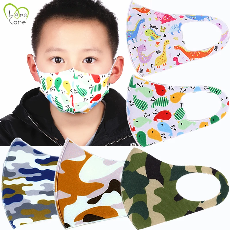 

5PCS For 4-12 Years old Kids Mouth Mask Dust Children Face Masks Washable & Reusable Student Kids Mouth Mask