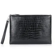 

Crocodile Leather Briefcase Men's Envelope Bag Zipper Multiple Card Slots Casual Business Leather Wallet Men's Handbag 2021 New