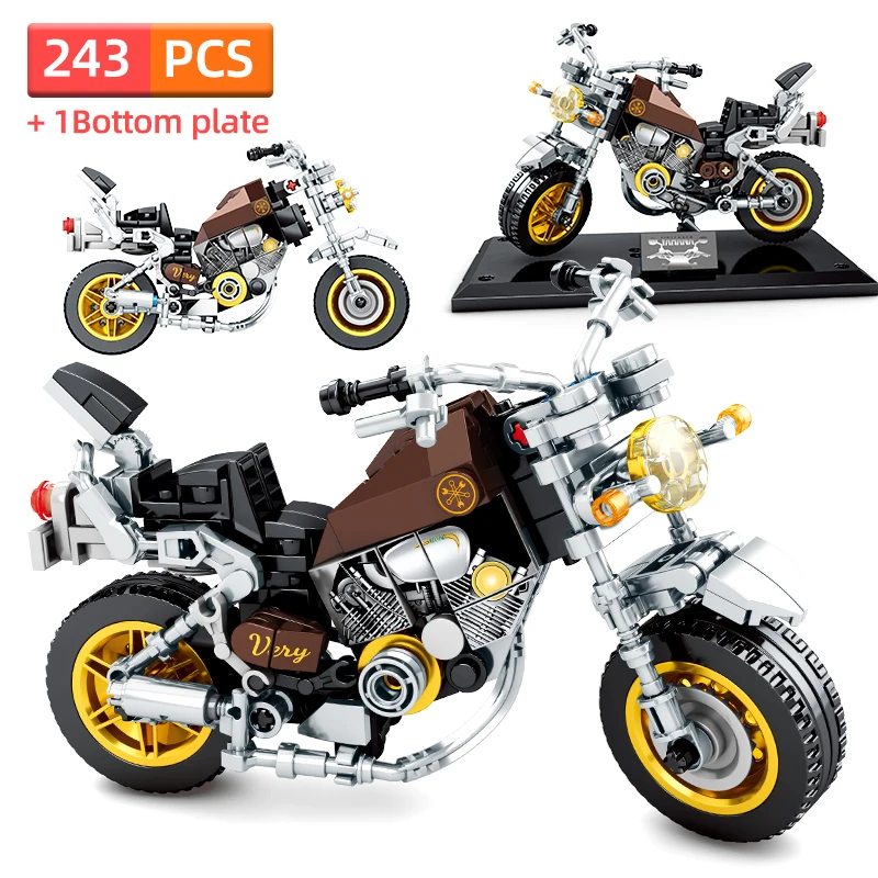 SEMBO City винтажные строительные блоки для автомобилей Technic Racing мотоцикл гоночный