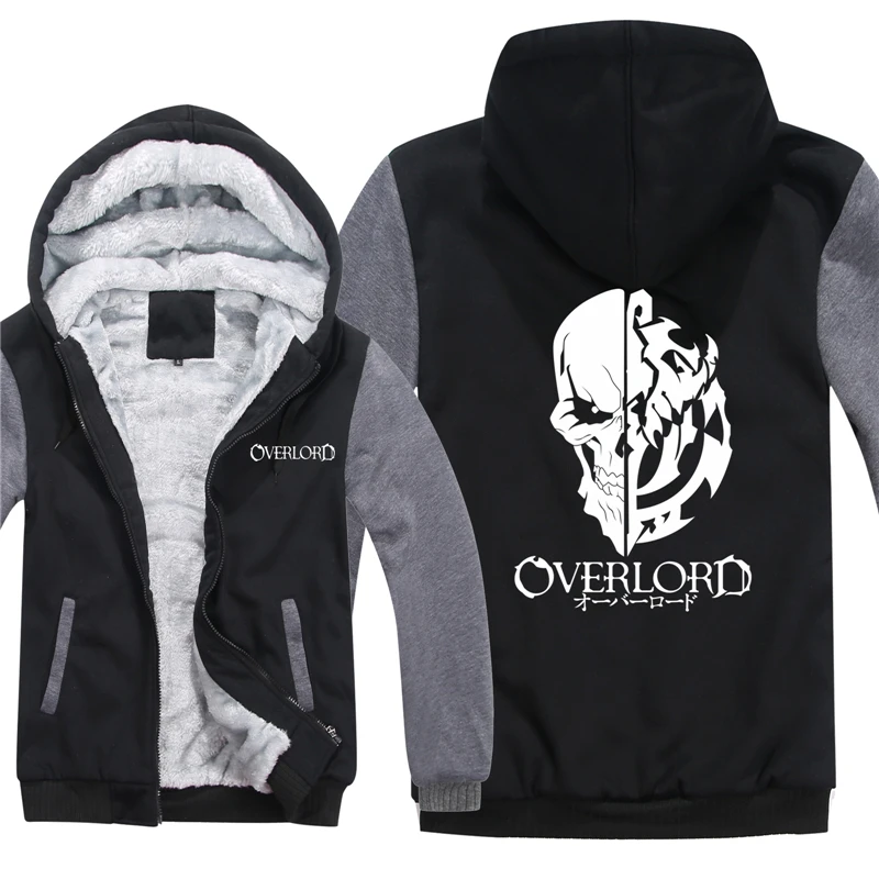 Персонаж Аниме Overlord толстовки куртка для мужчин повседневное толстый флис Overlord толстовки пуловер человек пальто и куртки