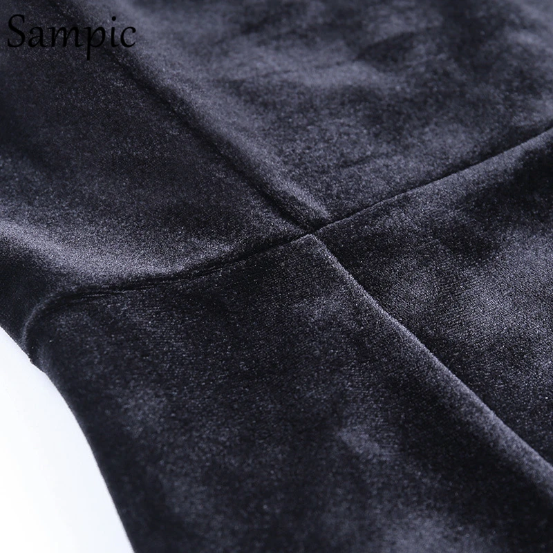 Sampic, сексуальное, с разрезом, вельветовое, для женщин, формальные, вечерние, для ночного клуба, облегающее, длинное платье, в винтажном стиле, зимнее, черное, Степ, пэтчворк, перо, платье