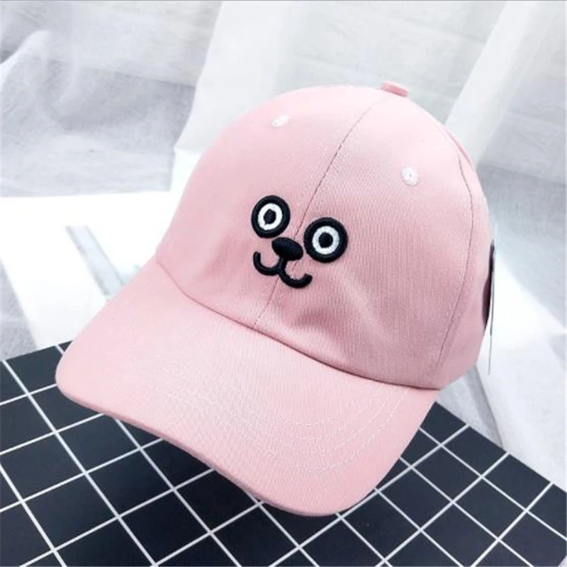 pink Детская бейсбольная Кепка с вышивкой, весенне-летняя бейсболка в Корейском стиле, шляпа в стиле хип-хоп - Цвет: pink
