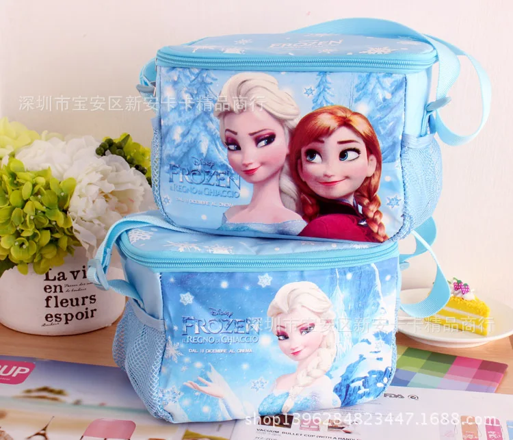 Disney Frozen Мультфильм Дети Эльза Студенческая сумка для термоса коробка плеча Сумка для пикника пакет для ланча бэнто коробка для хранения ребенка