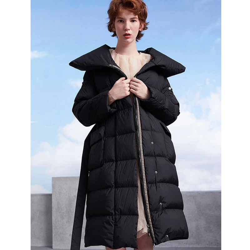  MissFoFo 2019 New Fashion Winter Warm Down Jacket Women Clothing Long Oversized Coat Hooded Covered