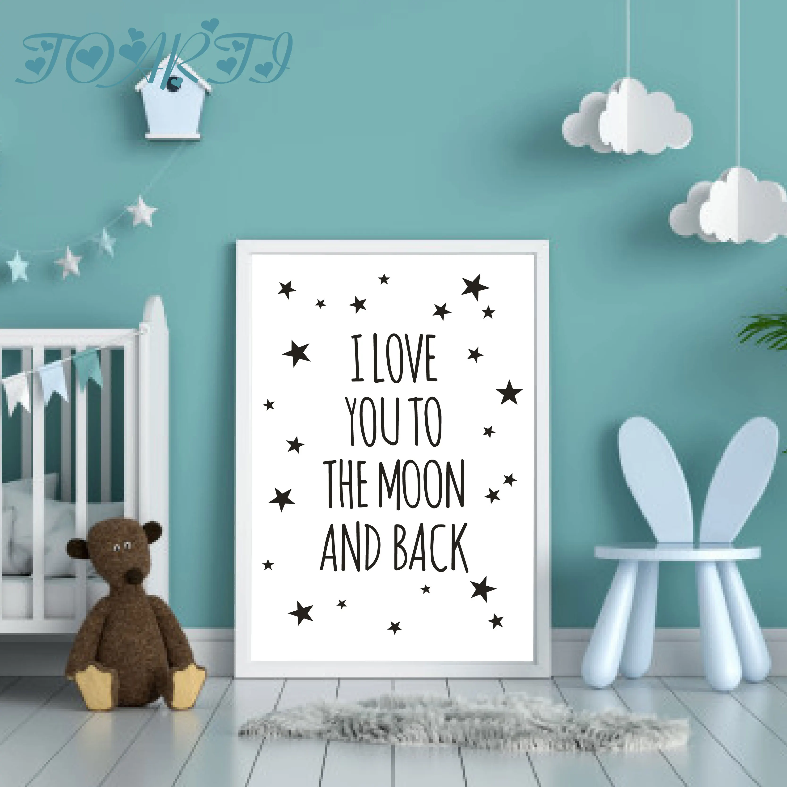 Poster Home Decor I Love You To The Moon And Back Art/Canvas Print Wall Art