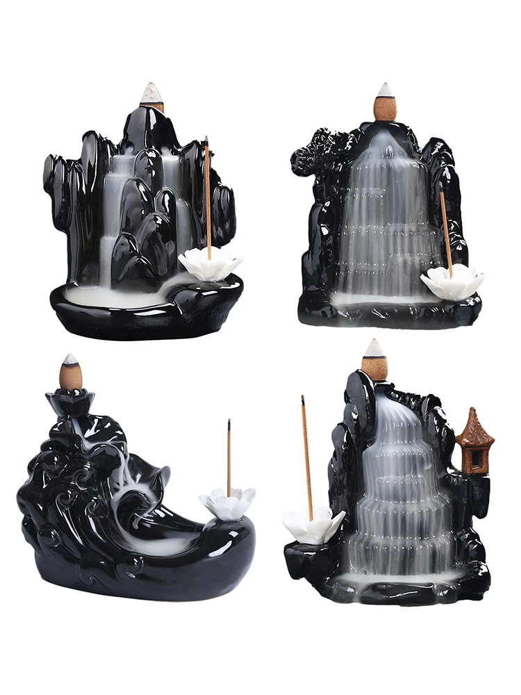 

23 стиля керамическая подставка для благовоний ароматерапия обратный поток курильница храм водопад аромат комнаты домашний декор
