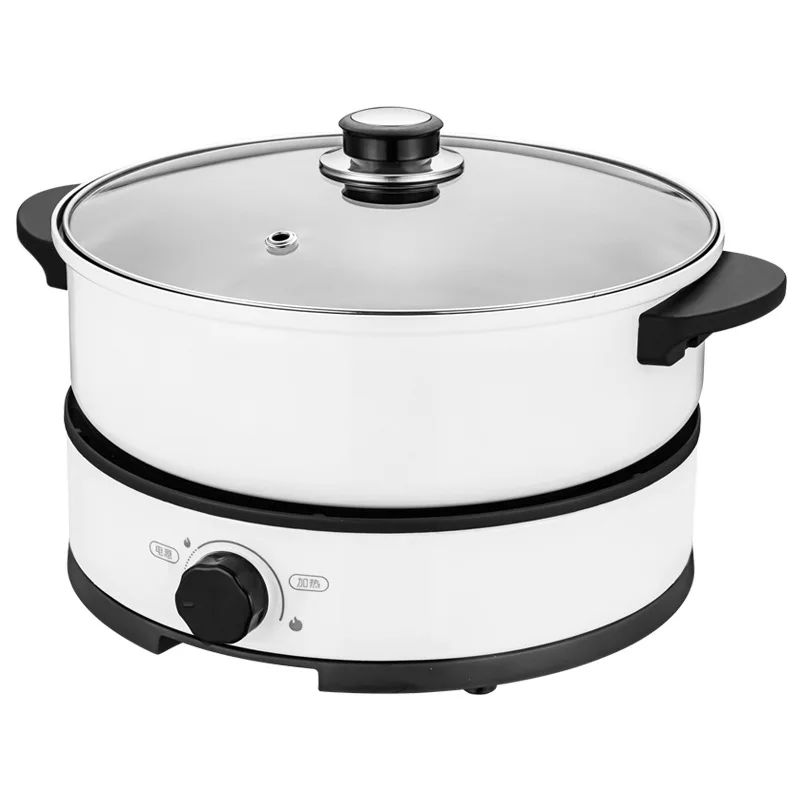 220V 4L 26 см 1350 Вт многофункциональная электрическая горячий горшок плита для электрической кастрюле с длинной ручкой для мультиварки антипригарная сковорода Алюминий сплав с тефлоновым покрытием