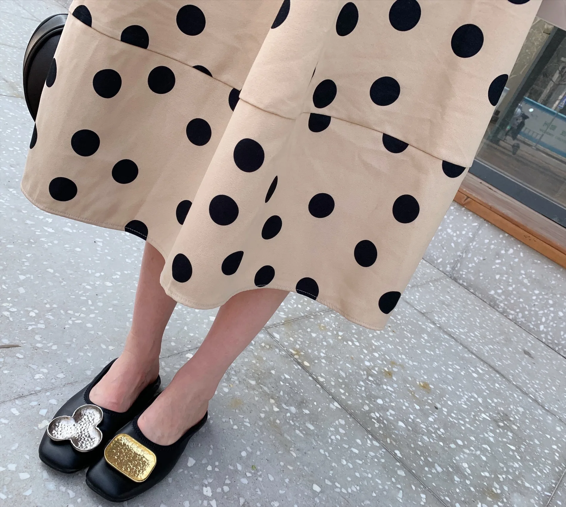 SHENGPALAE Faldas Mujer Moda Новая мода осень-зима юбка Для женщин в горошек, украшенное принтом со Эластичная лента юбки Faldas женские A287