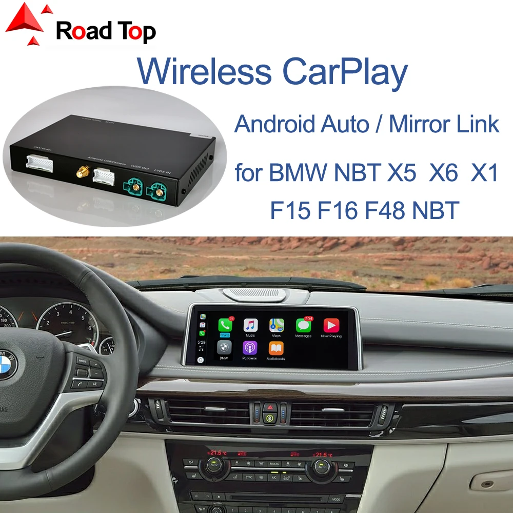 Беспроводная система CarPlay для BMW NBT X5 F15 X6 F16 2014 2016 X1 F48 2017 с функцией Android Mirror Link AirPlay
