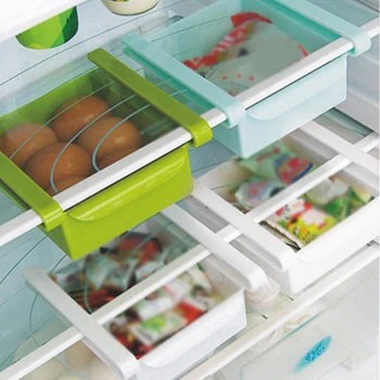 

Slide Freezer Fridge Space Saver Storage Box Organizer Holder Shelf Rack Newly.