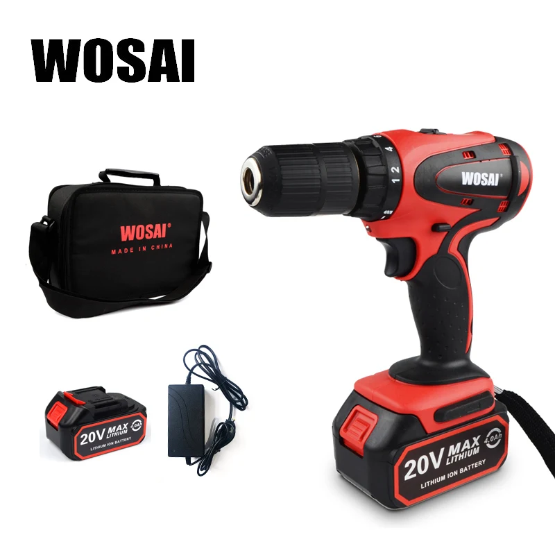 WOSAI 20V электрическая отвертка аккумуляторная мини дрель литий ионная Батарея